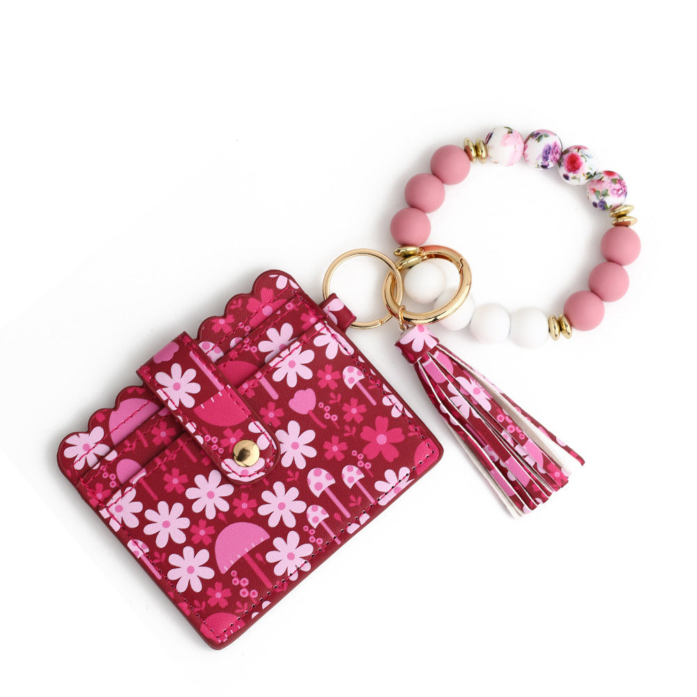 Women's Wallet Love Polyurethane Card Holder Silica Gel Key Chain