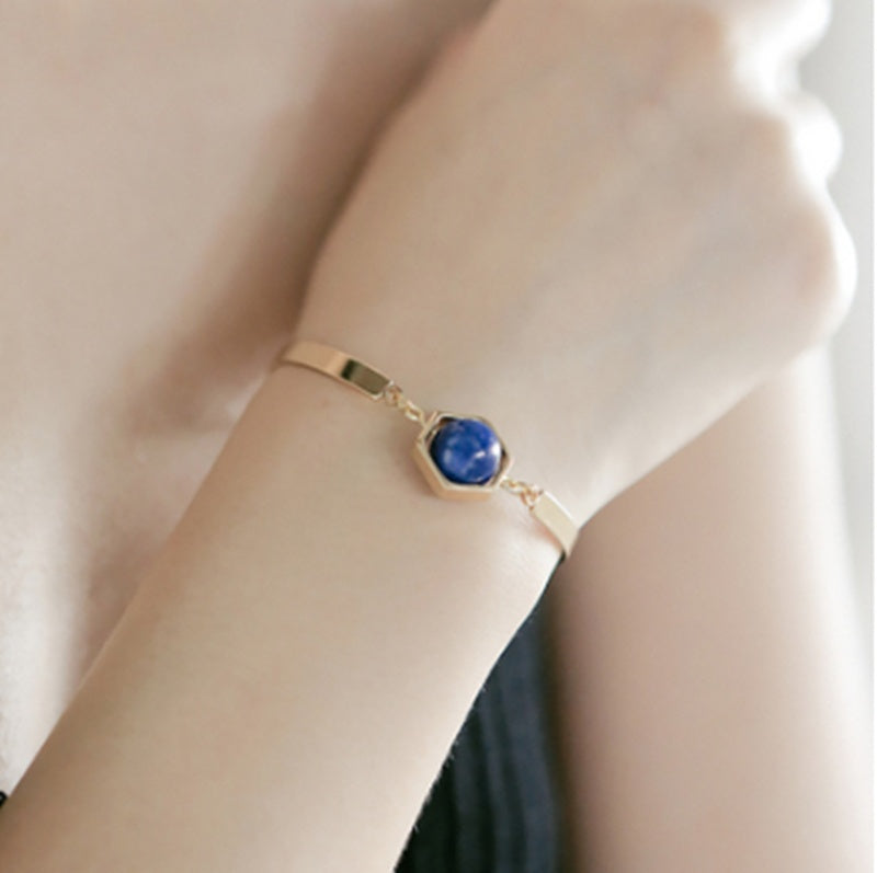 Geometrisches Armband aus natürlichem Kyanit-Kristall von Neptune für Frauen