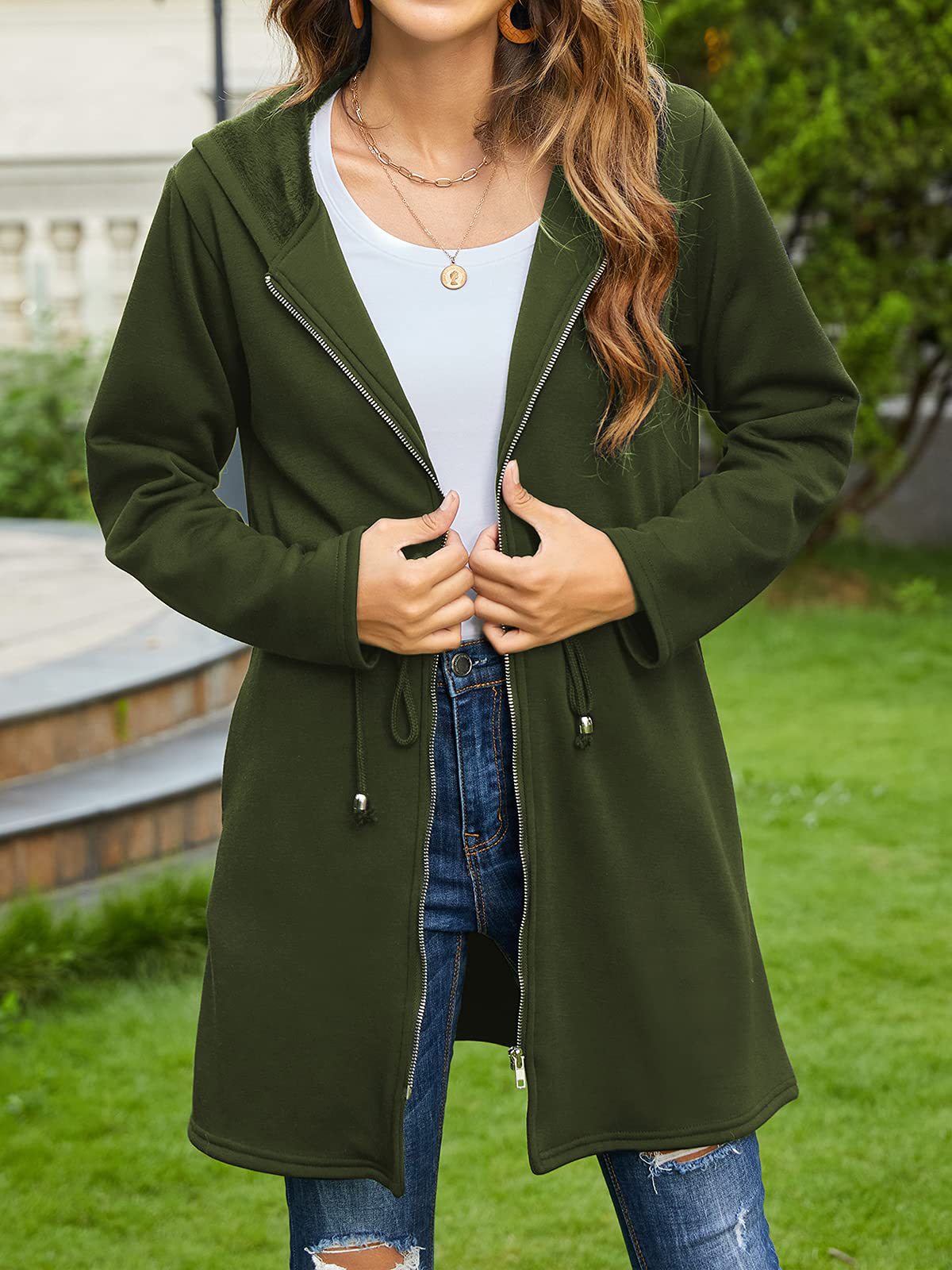 Damen Klassiker, Allzweck-Hoodie lang