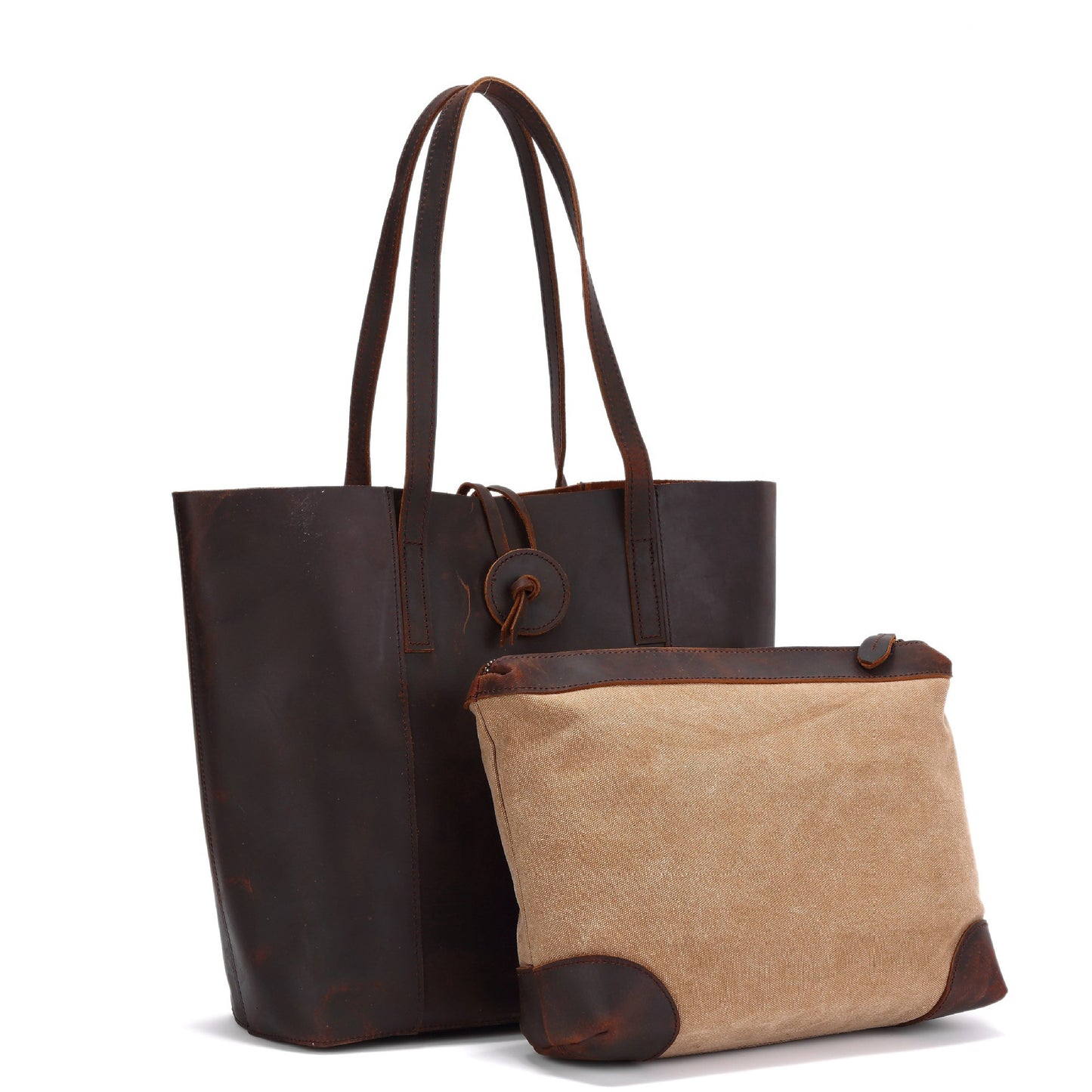 Damen-Handtasche aus echtem Leder, Crazy Horse-Taschen, Designer-einfache Retro-große Einkaufstasche