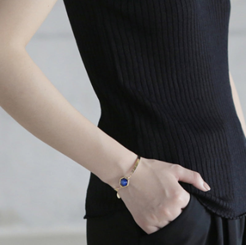 Geometrisches Armband aus natürlichem Kyanit-Kristall von Neptune für Frauen