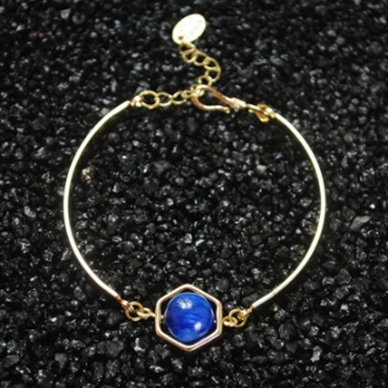 Geometrisches Armband aus natürlichem Kyanit-Kristall von Neptune für Frauen
