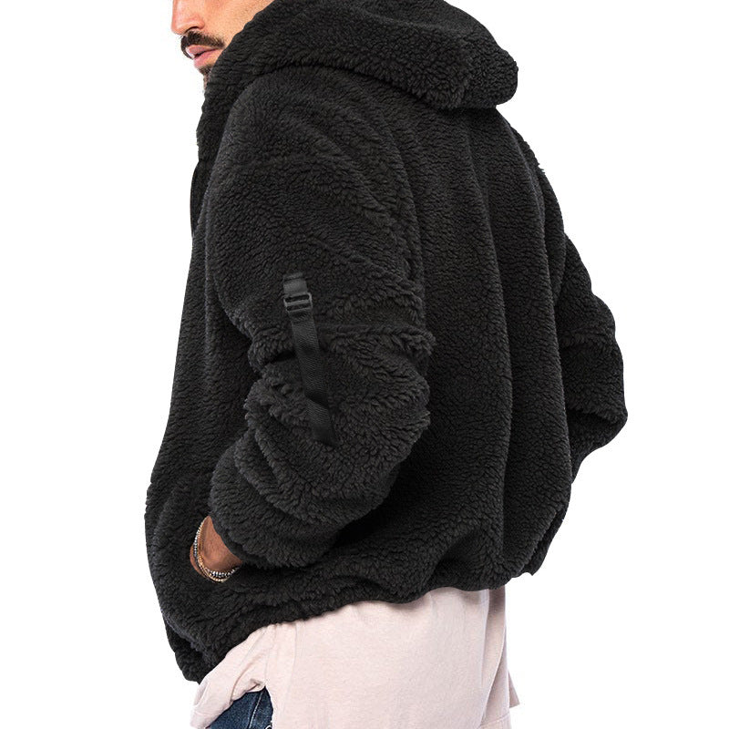 Herren Winter Neue doppelseitige Bejirog Warme Kapuze Reißverschluss Casual Jacke Mantel