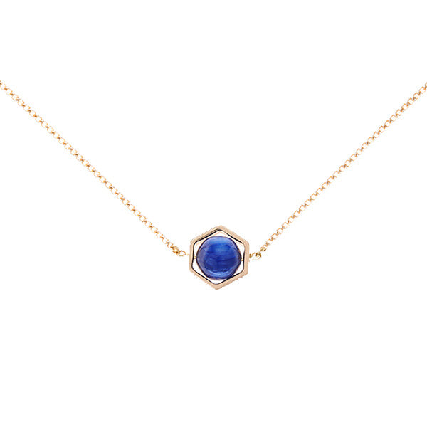 Frauen Neptune natürliche Kyanit Kristall geometrische Halskette Schlüsselbein Kette Candy Farbe