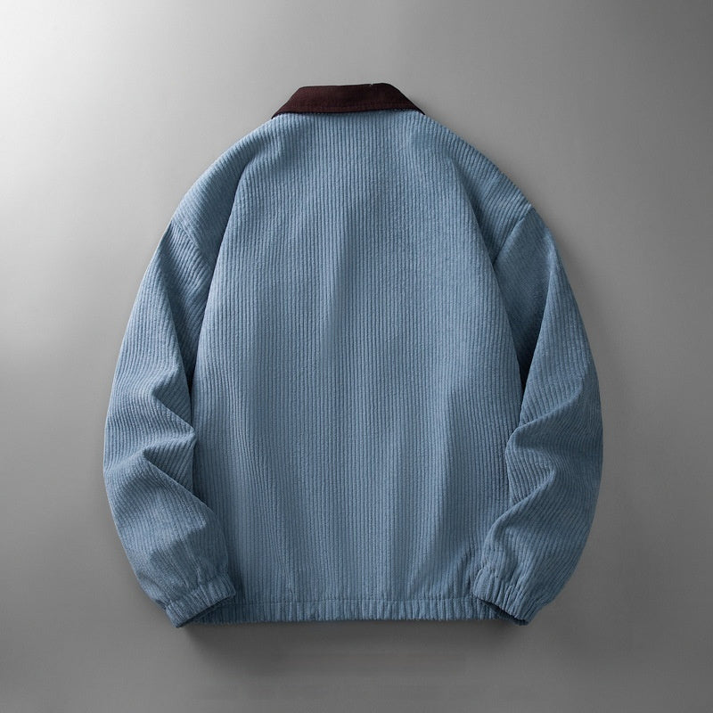 Cordjacke Herren Einfarbige Jacke Lässiges Oberteil