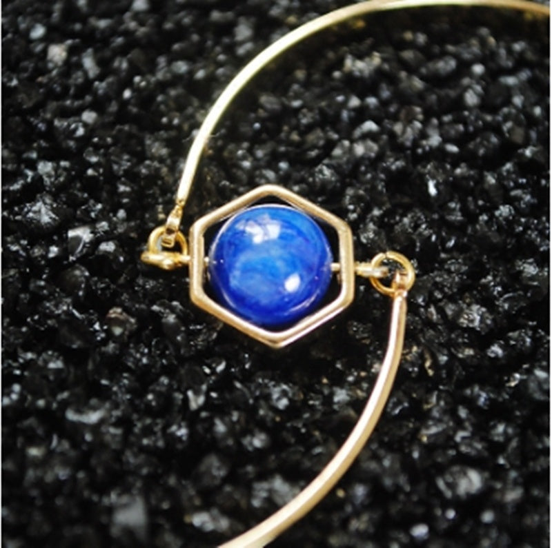 Geometrisches Armband aus natürlichem Kyanit-Kristall von Neptune für Frauen