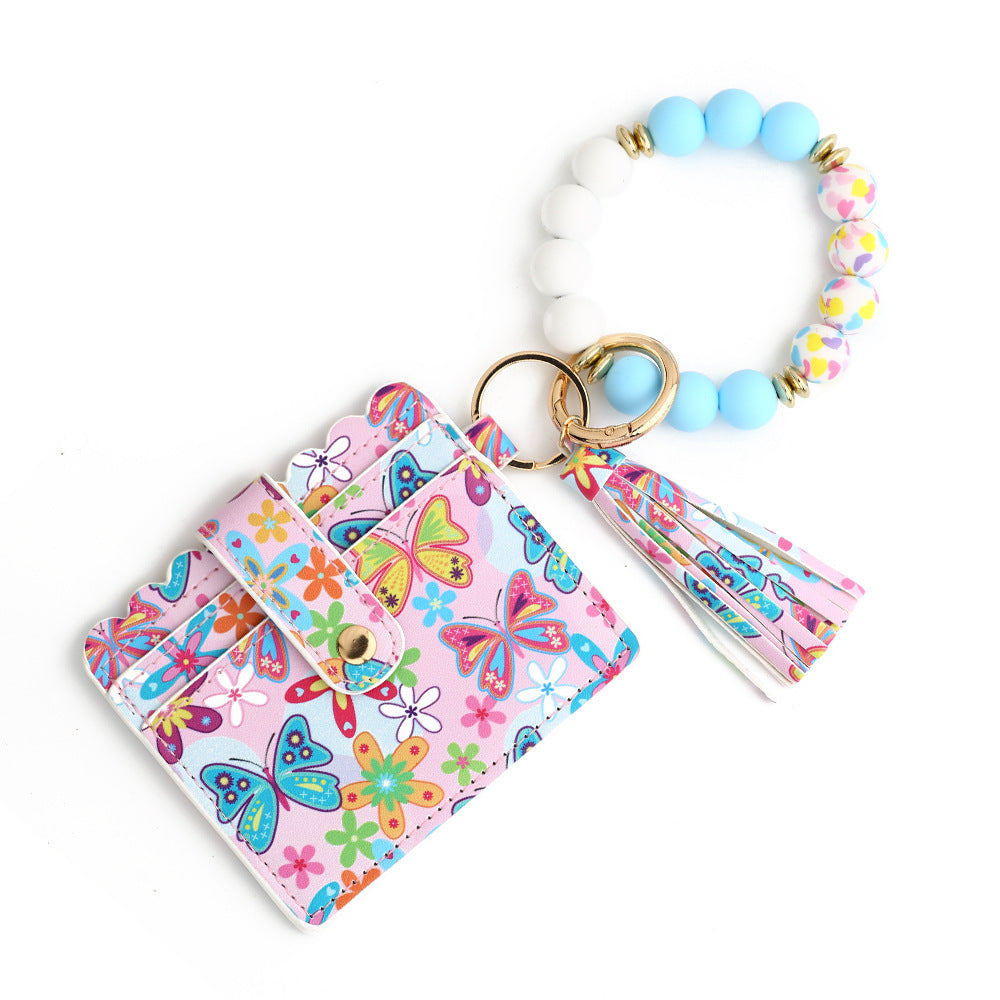Women's Wallet Love Polyurethane Card Holder Silica Gel Key Chain