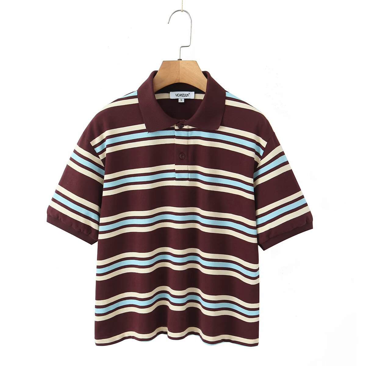 Pure cotton polo shirt with contrast stripe