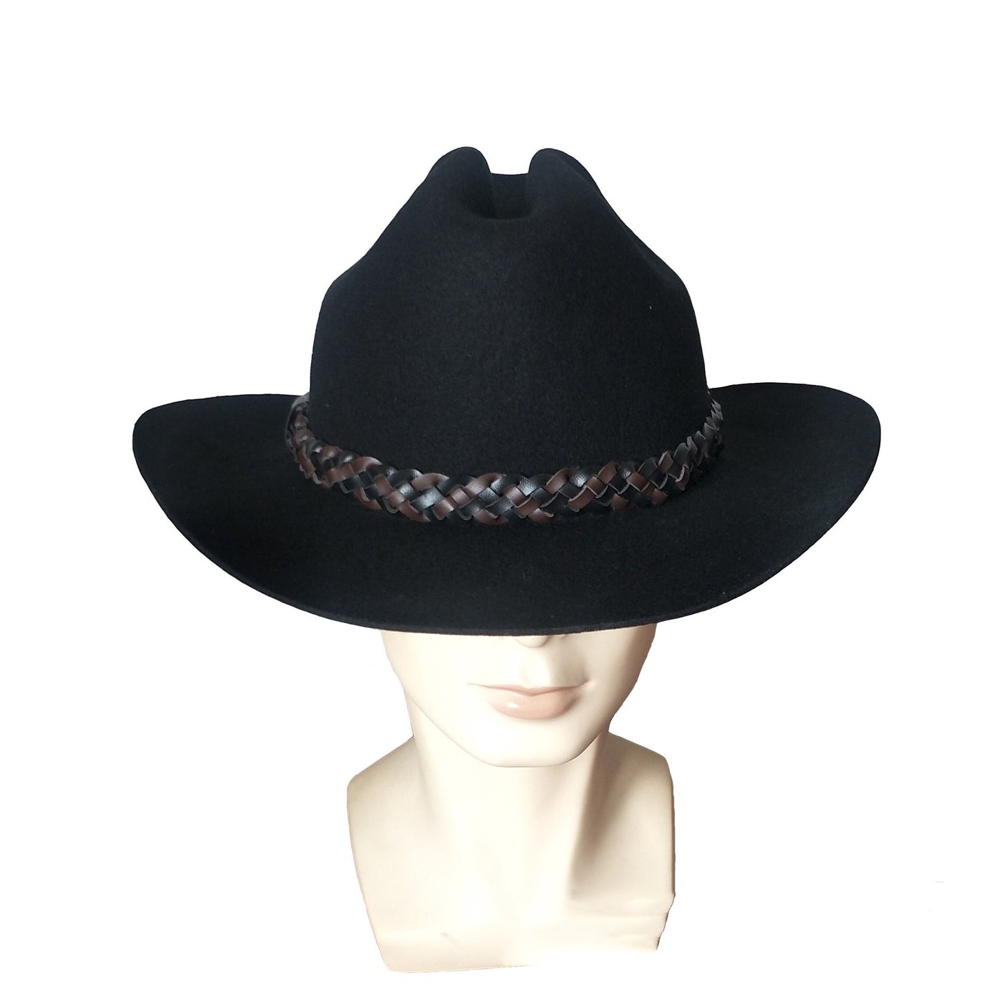 Women's Wool Western Cowboy Hat Belt Top Hat Jazz Felt Cap