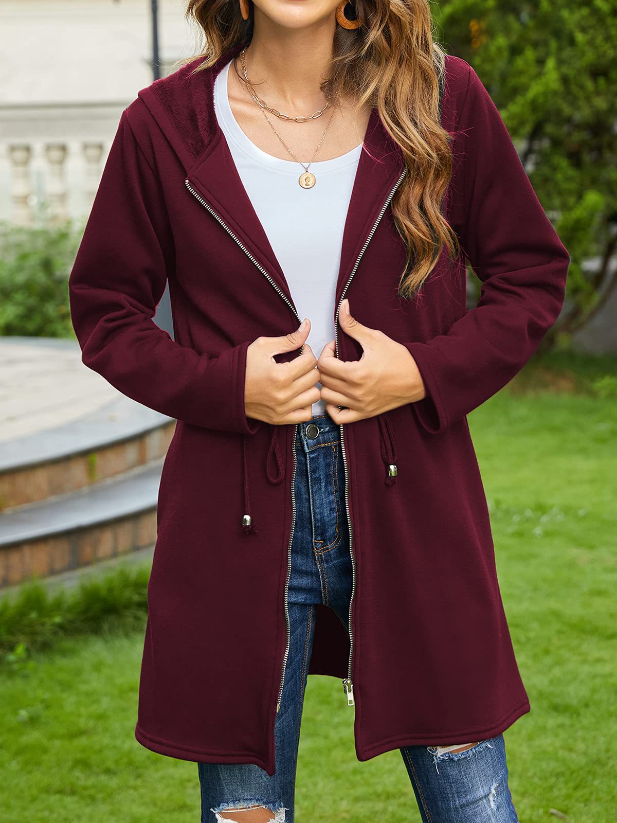 Damen Klassiker, Allzweck-Hoodie lang