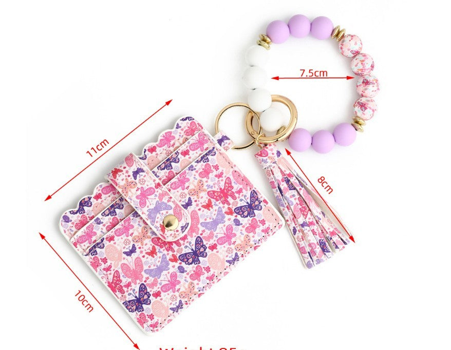Women's Wallet Love Polyurethane Card Holder Silica Gel Key Chain