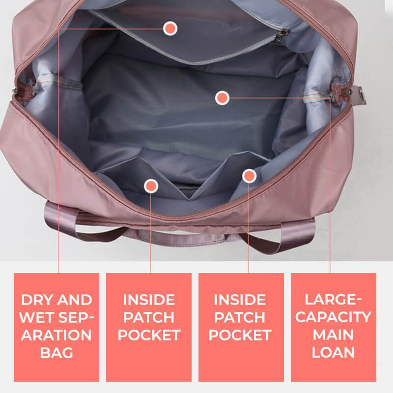 Women's Travel Bag Waterproof Large Capacity Gym Fitness Weekender Bag