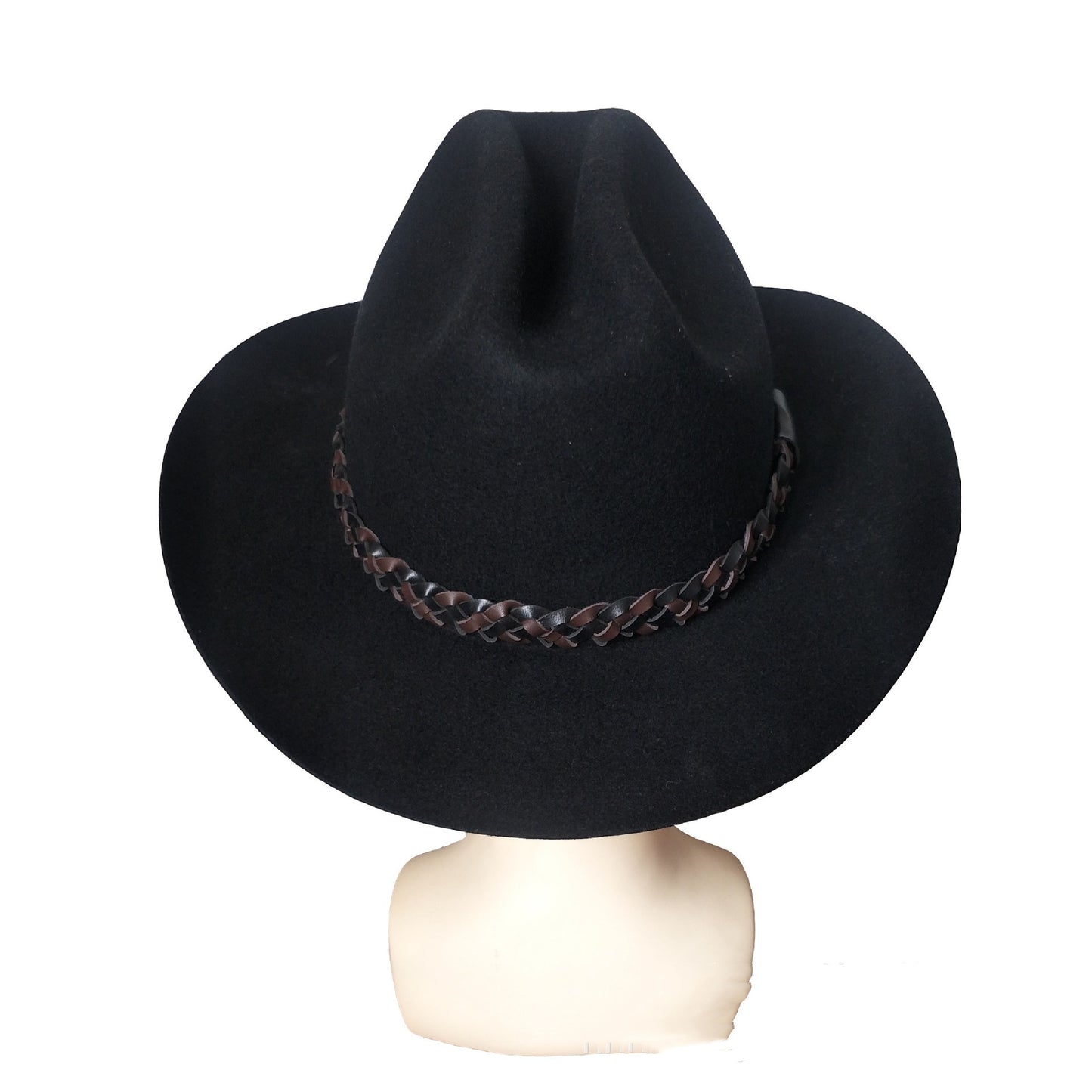 Women's Wool Western Cowboy Hat Belt Top Hat Jazz Felt Cap