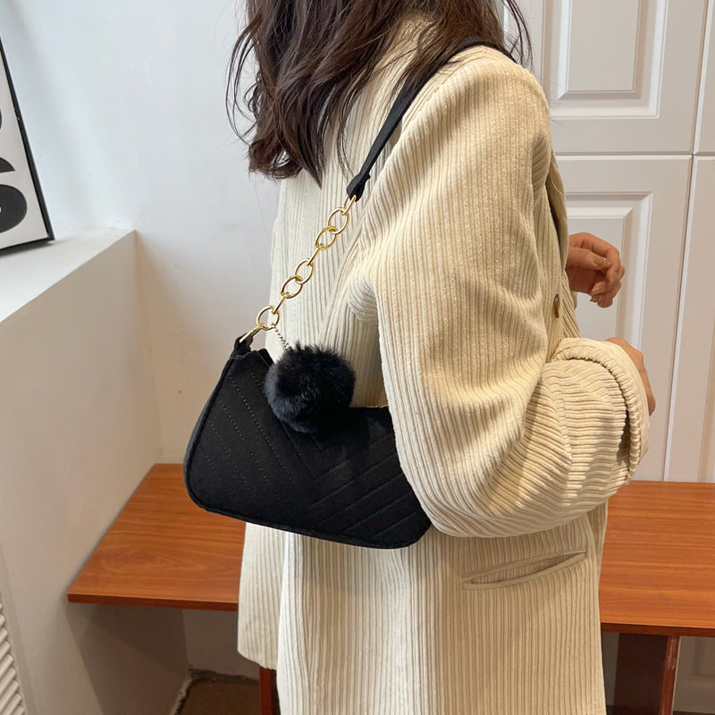 Women's New Retro Solid Color Shoulder Messenger Bag