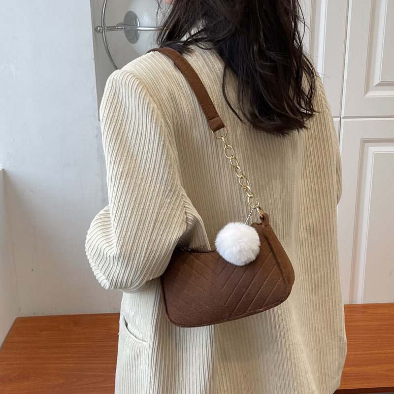 Women's New Retro Solid Color Shoulder Messenger Bag