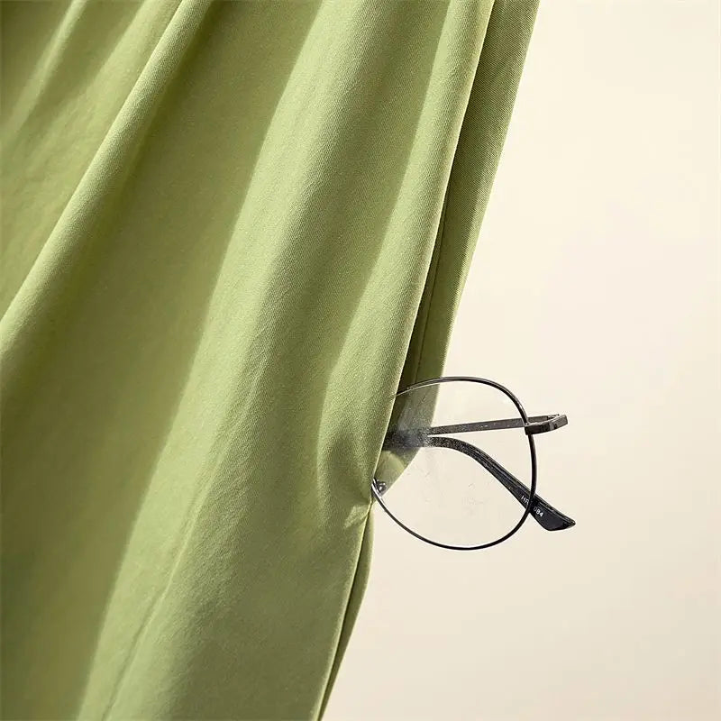 Jupe trapèze taille haute décontractée pour femme, longue plissée, mode dames, ample, couleur unie, nouvelle collection printemps été 2024, O687