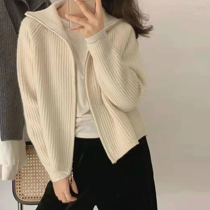 Frauen Pullover 2024 Frühling einfarbig süße stricken mantel weibliche Y2K komfortable weiche Joker strickjacke weibliche