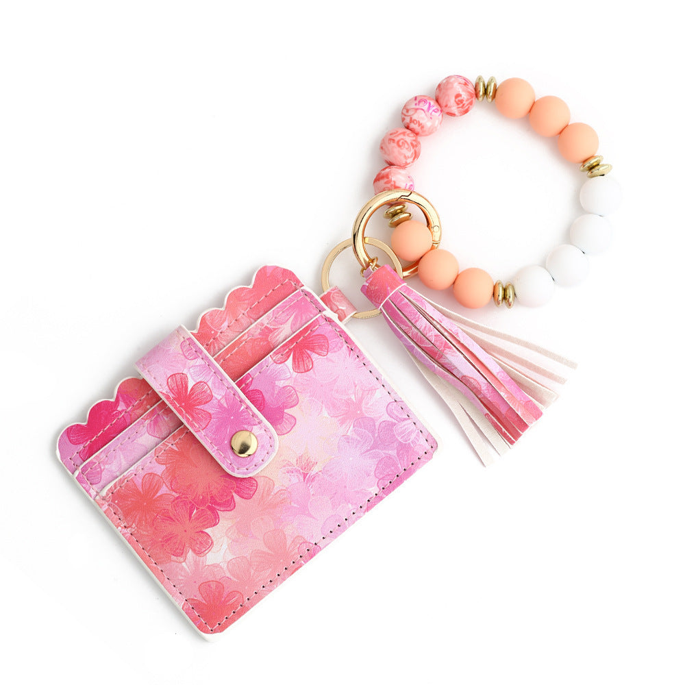 Women's Wallet Love Polyurethane Card Holder Silica Gel Key Chain