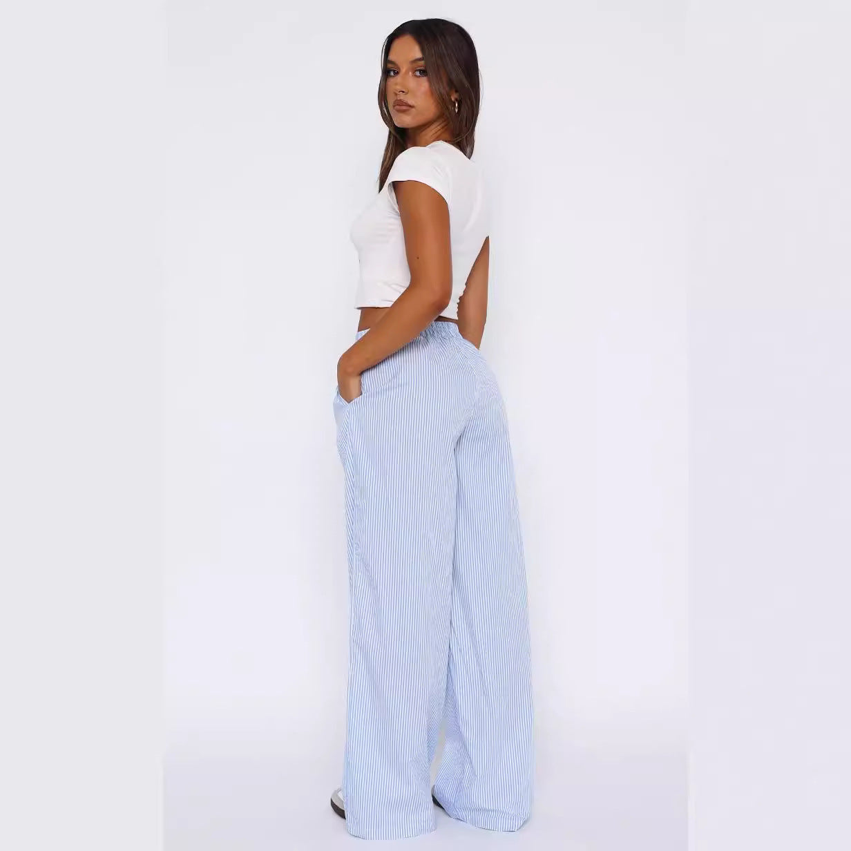 Damenmode lässige gestreifte Hose