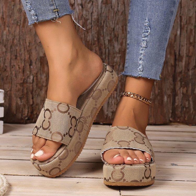 Damen Sommerschuhe mit dicker Sohle, lässige Outdoor-Strandschuhe