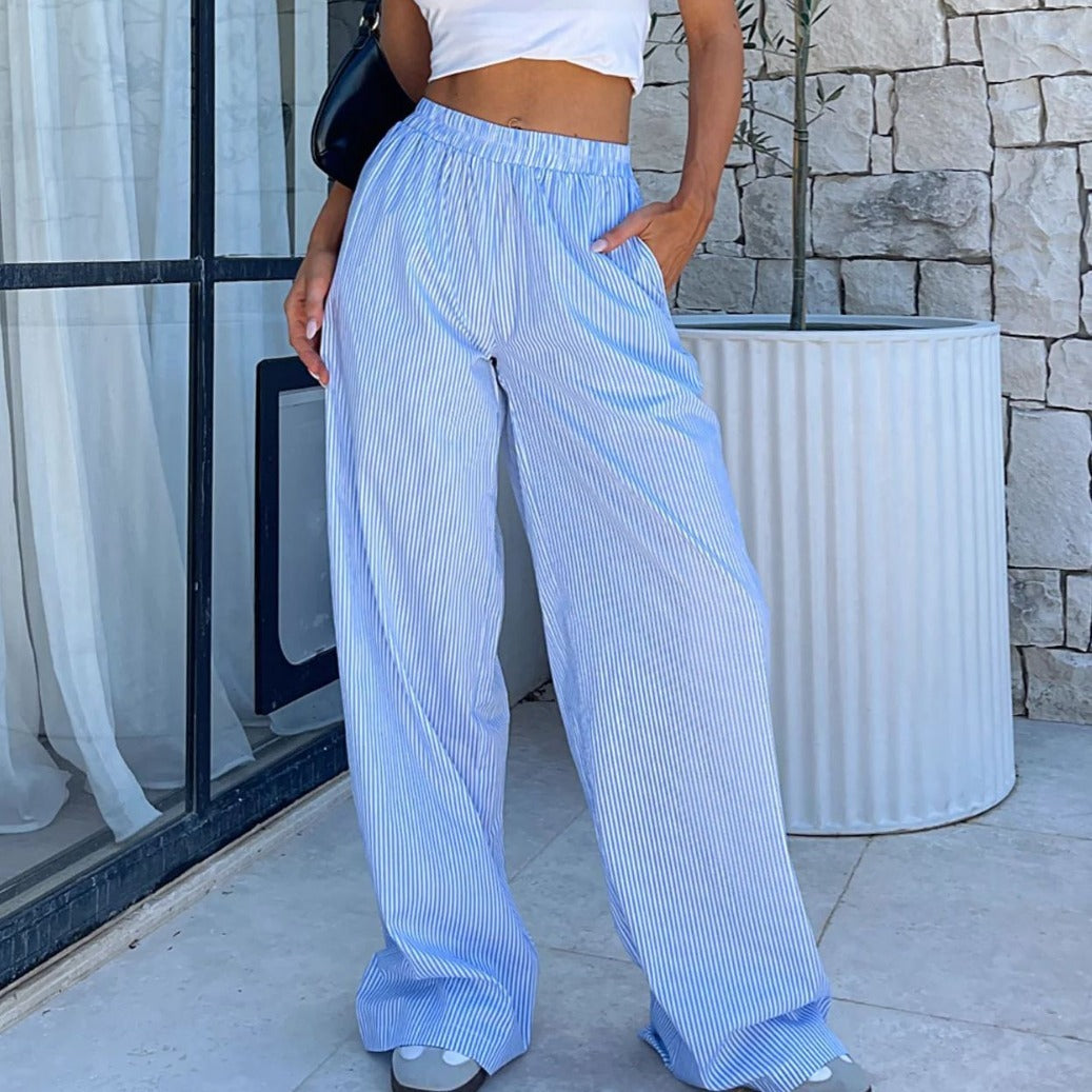 Damenmode lässige gestreifte Hose