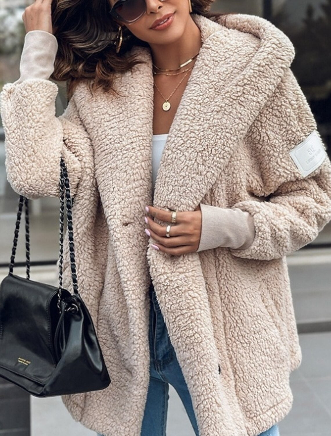 Kurze, bequeme, langärmlige Slim-Jacke für Damen