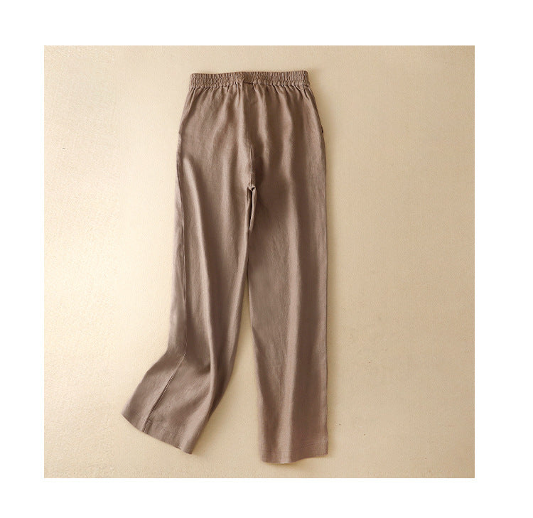 Damen-Hosen mit hoher Taille und geradem Kordelzug