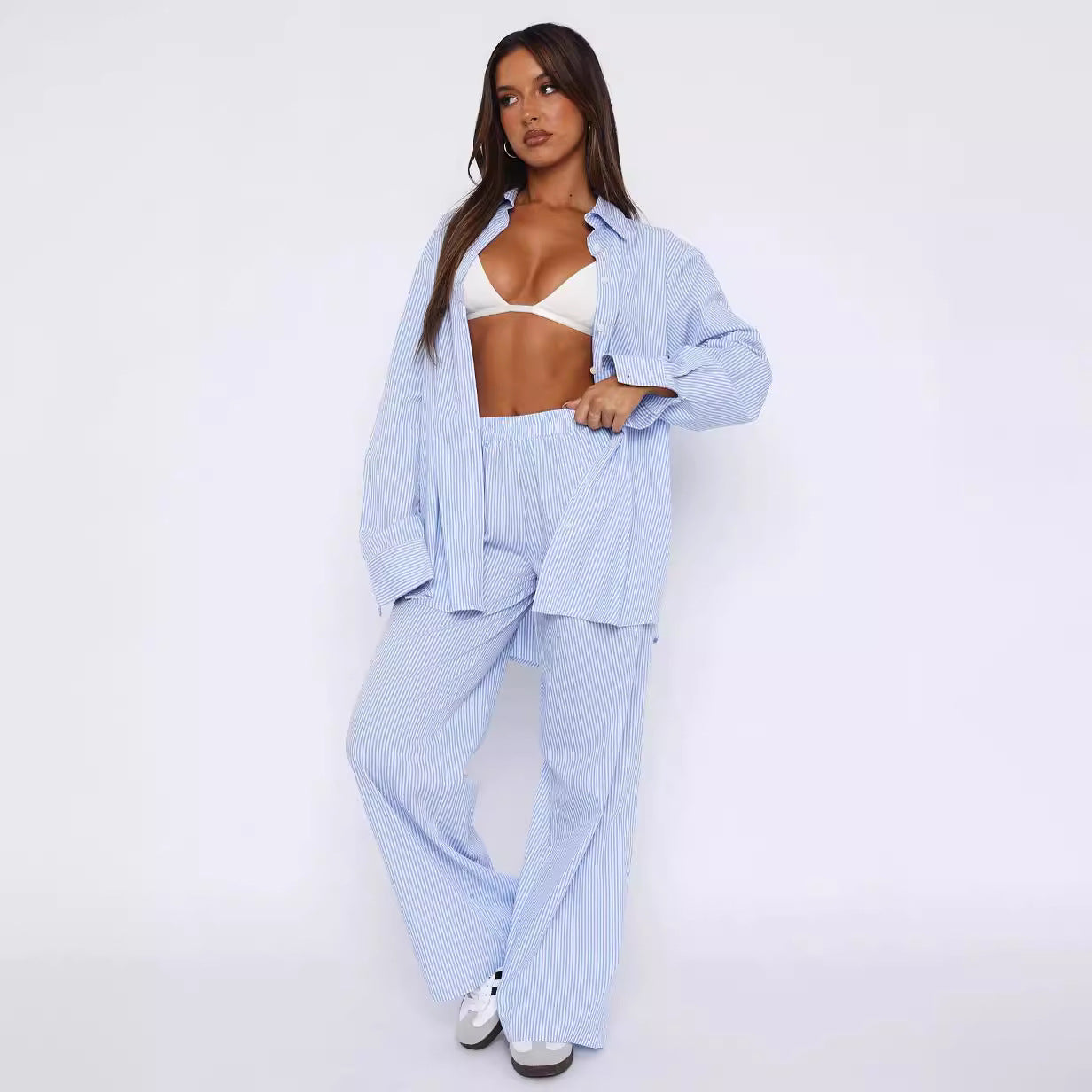 Damenmode lässige gestreifte Hose
