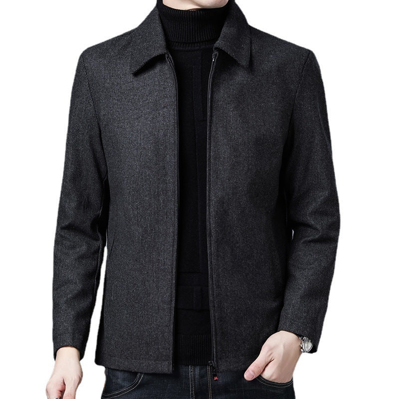 Men jacket leisure business polo collar zip fastening