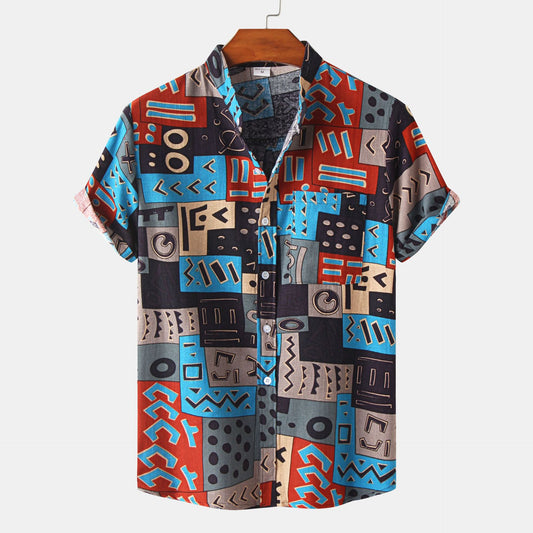 Men's printed short sleeve shirt