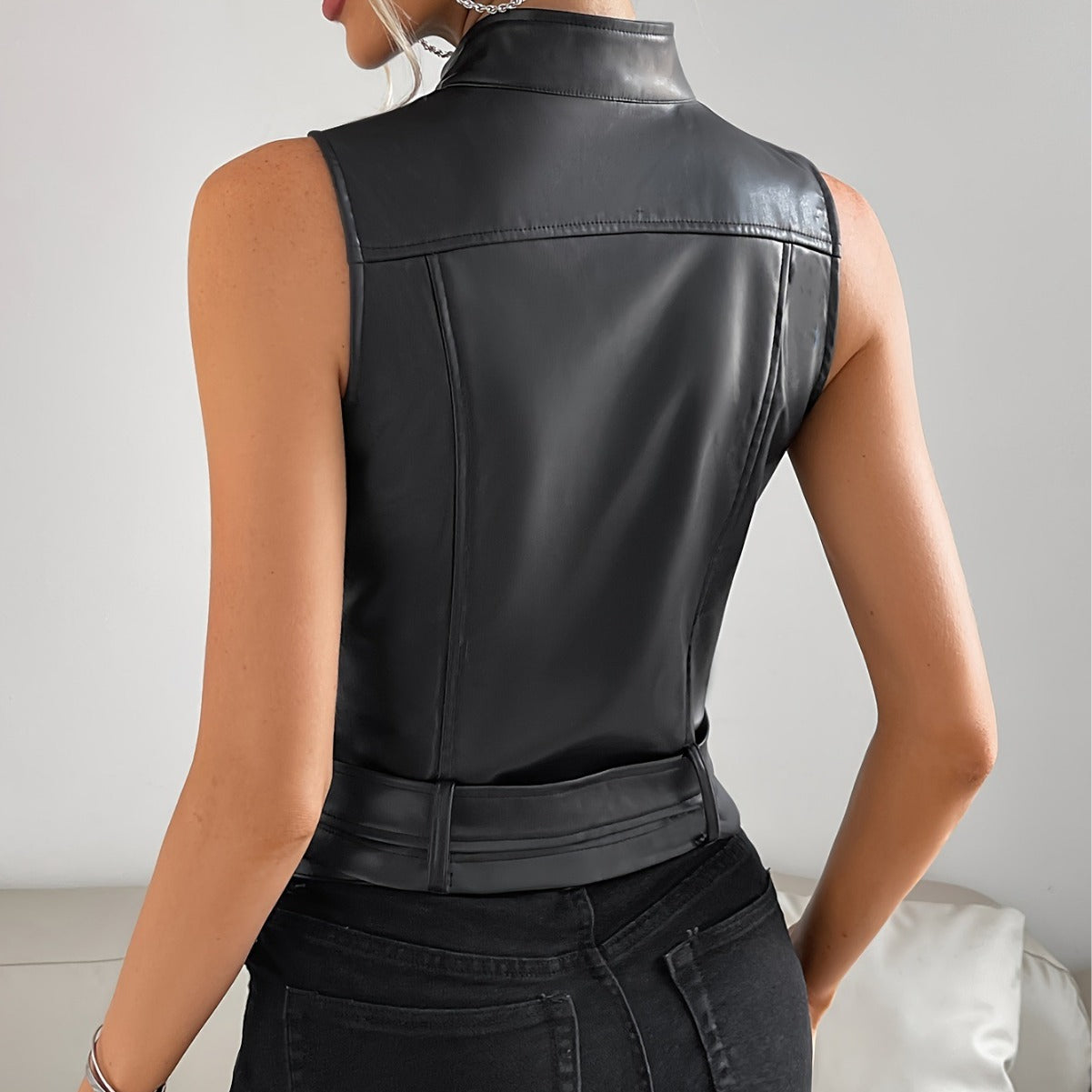 Women's Casual Versatile Vegan Leather Jacket