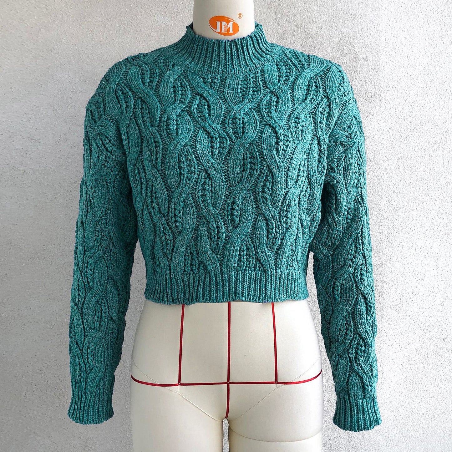 Damen-Strickpullover mit Rundhalsausschnitt und langen Ärmeln