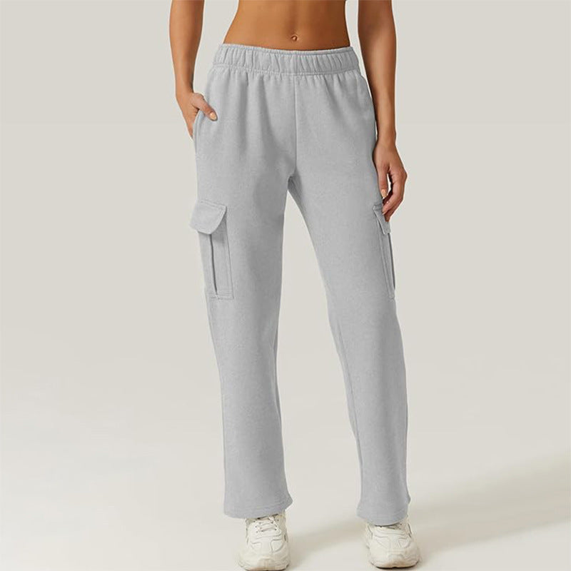 Elastische Damen-Jogginghose mit hoher Taille