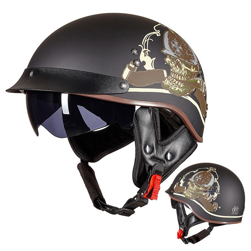 Damen Racing Retro Motorrad Atmungsaktiv Helm Unisex