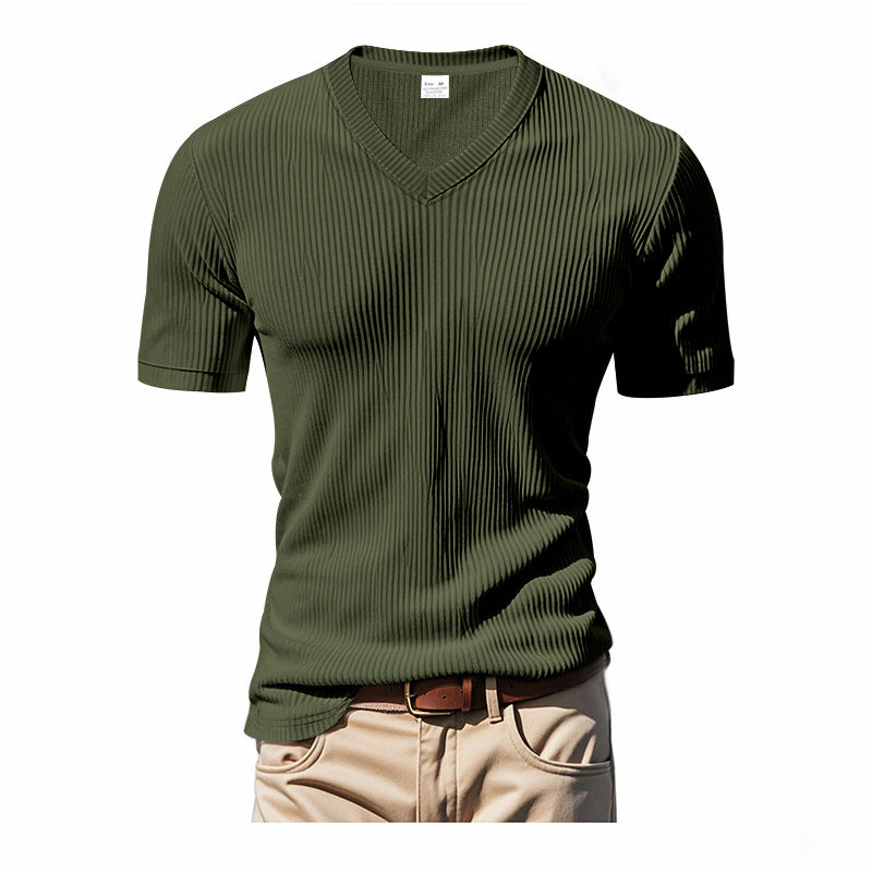 T-Shirt mit V-Ausschnitt und kurzen Ärmeln