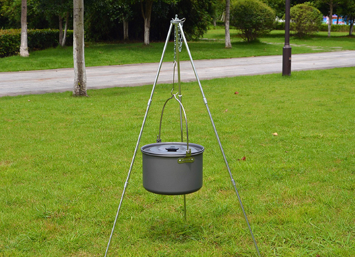 Camping outdoor campfire tripod for pot picnic fire bracket aluminum alloy tripod camping supplied Compatible with Apple,