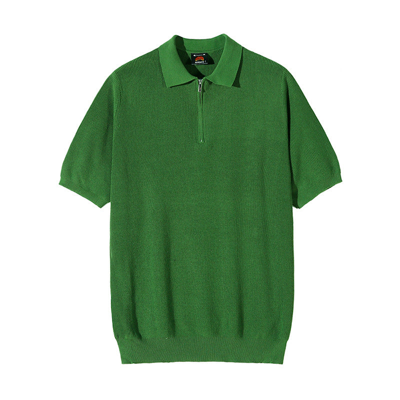 Men's Summer Half-zip Short-sleeved Polo Shirt