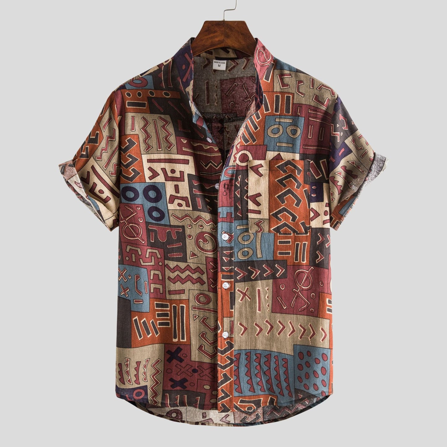 Men's printed short sleeve shirt