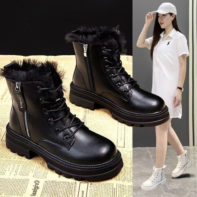 Women's Version Fleece-lined Autumn And Winter High-top Cotton Boots