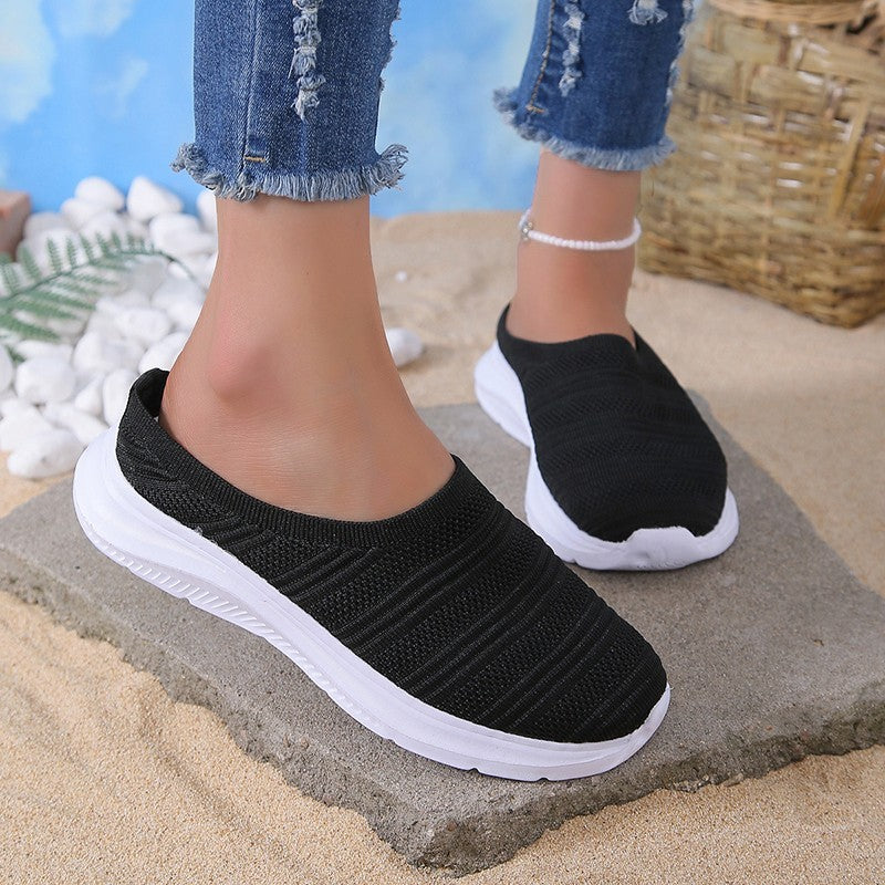 Women mesh half slippers summer comfortable leisure shoes