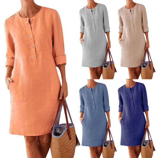 Women's casual dress with long sleeves for spring autumn is timeless - classic and for all ages