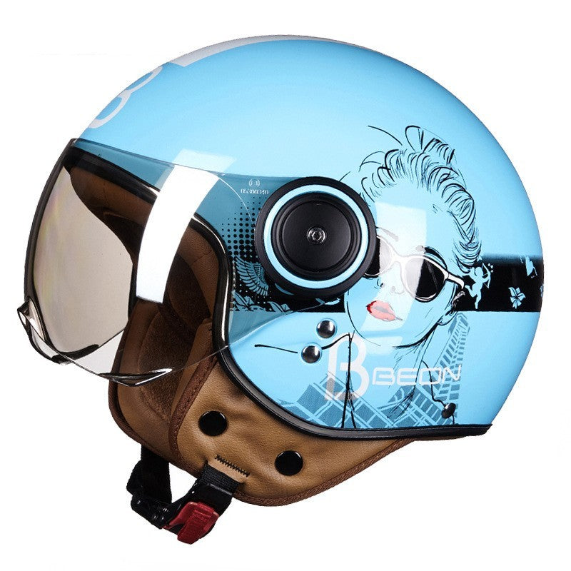 Electric scooter half helmet Lightweight, half-covered retro helmet