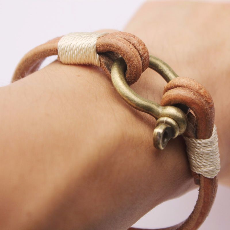 Schmuck Horseshoe Bracelet Leather Bracelet