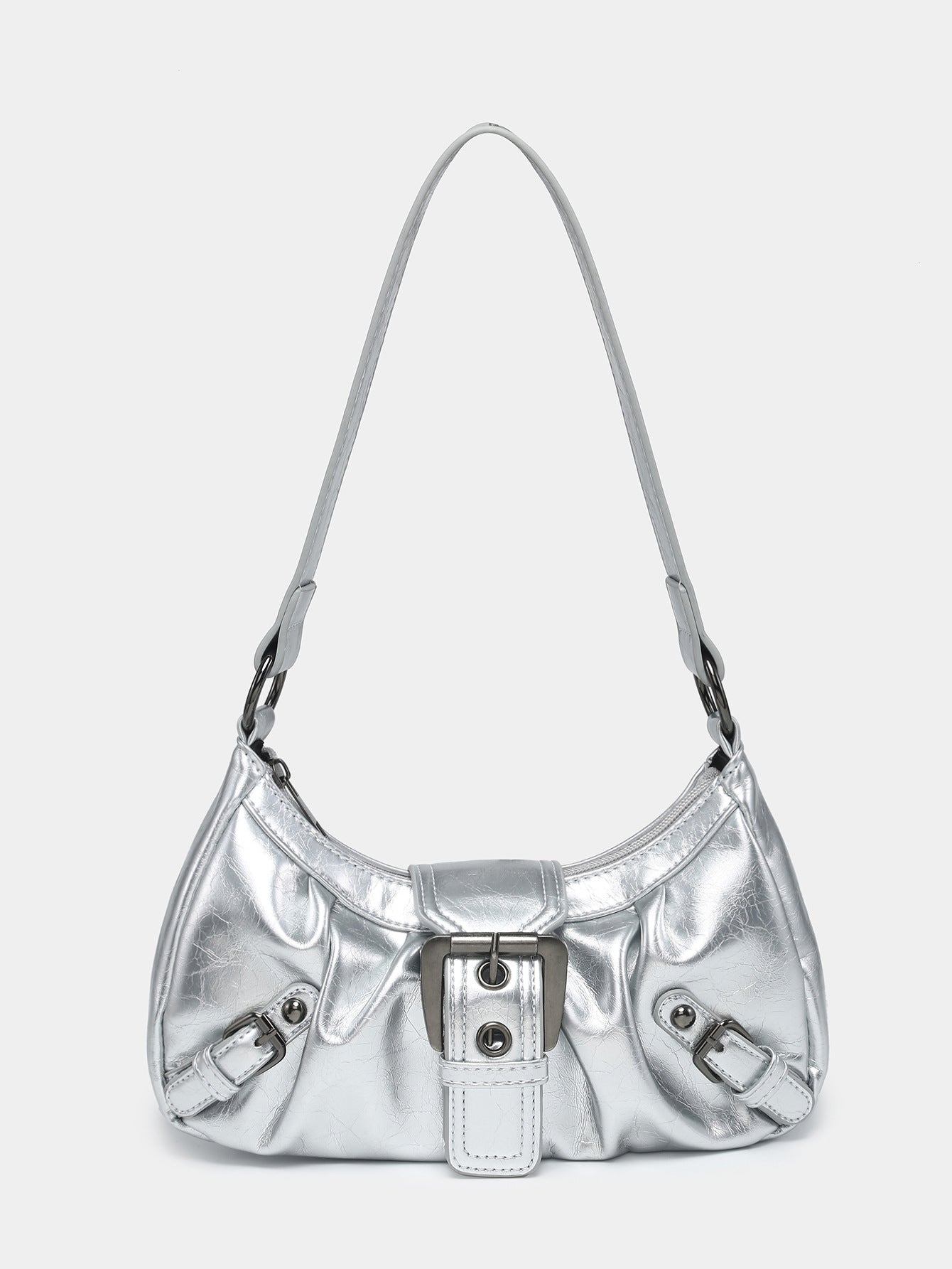 Women's shoulder bag made of two-tone imitation leather