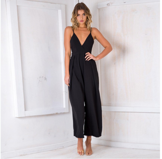 Women Elegant Jumpsuits Wide Leg Pants