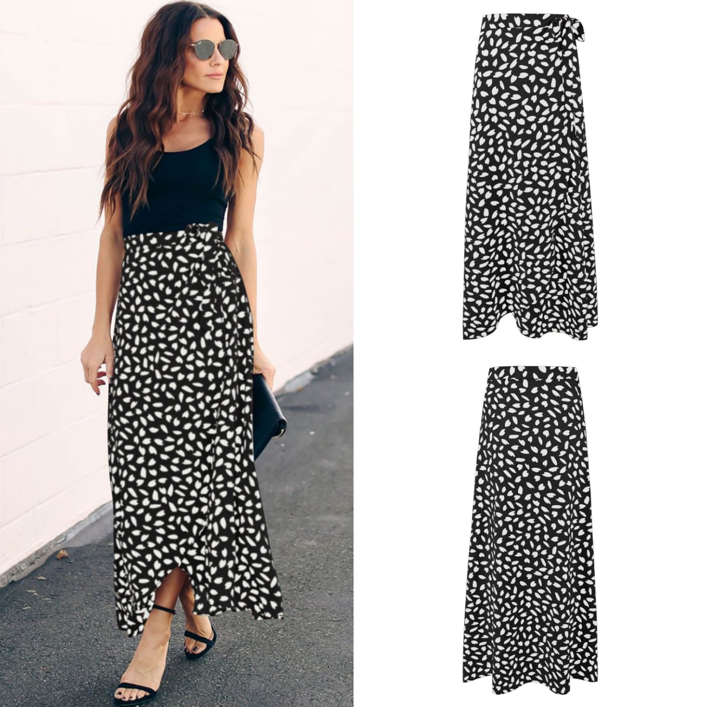 Women Leopard print long loose skirt