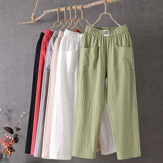 Women's Fashion Casual Cotton Linen Trousers, very comfortable and TRENDY