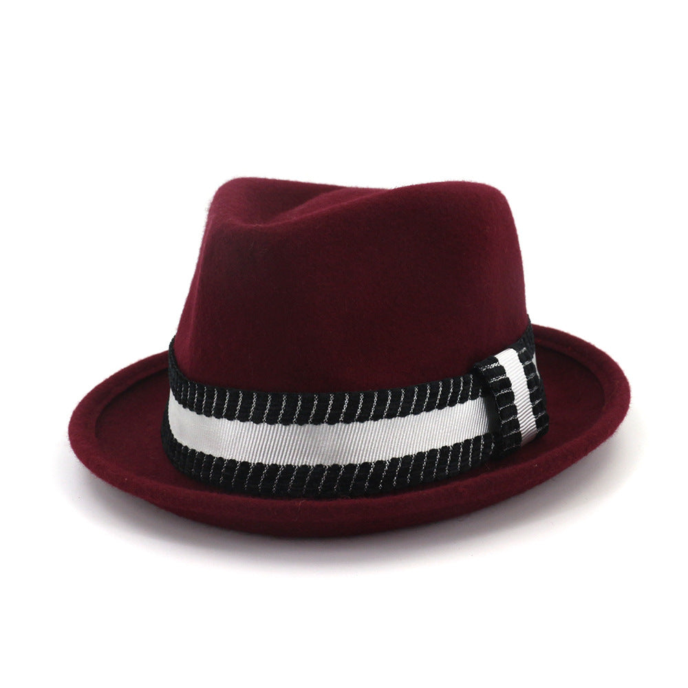 Women Fashion Jazz Pure Wool Top Hat