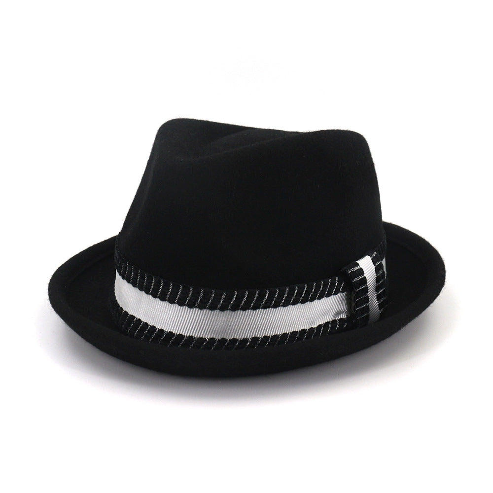 Women Fashion Jazz Pure Wool Top Hat