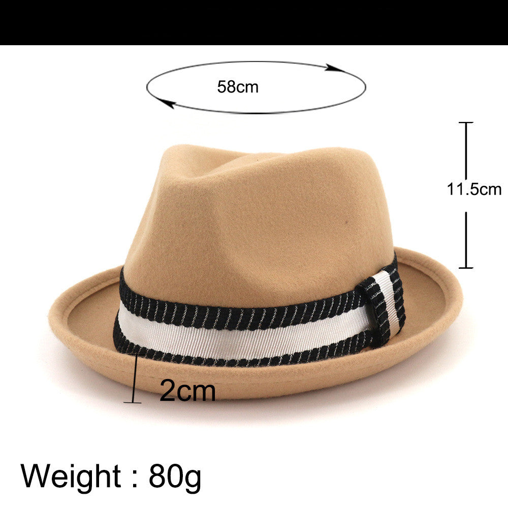 Women Fashion Jazz Pure Wool Top Hat